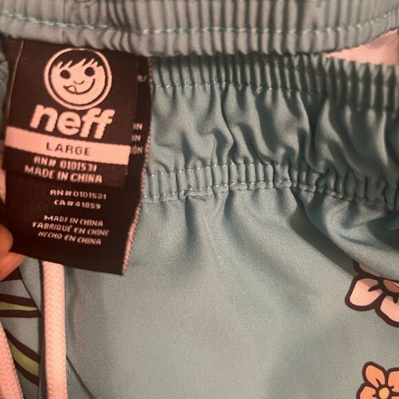 Neff Men's Swim Shorts - Teal with Floral Print - Picture 2 of 7